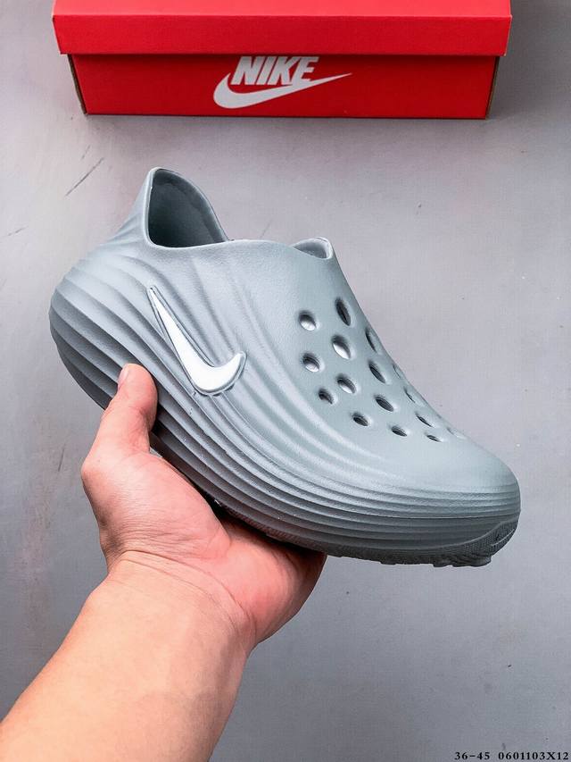 Nike Reactx Rejuven8新款休闲凉鞋 采用质感柔软且出众回弹的 Reactx泡绵，缔造非凡舒适的日常穿着体验，助你保持活力。鞋面透气孔设计，营造