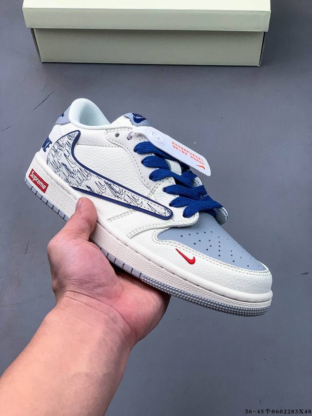 公司级头层！耐克Nike Air Jordan 1 Low Aj1乔1 低帮潮流缓运动休闲板鞋。Aj1 低帮拼接 完美版型真头层牛皮# 内置缓震气垫 原鞋开模