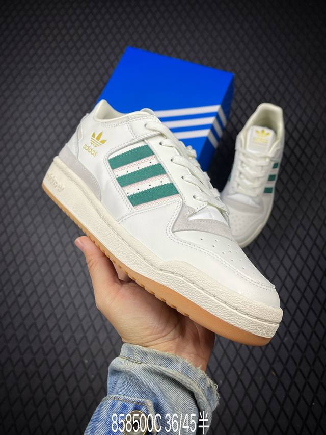 C 公司级Adidas Forum Low Cl三叶草低邦 经典魔术贴复古板鞋 男女潮流头层皮休闲鞋 原楦原数据开发 采用牛培皮革材质 全头层皮鞋面 原盒原标