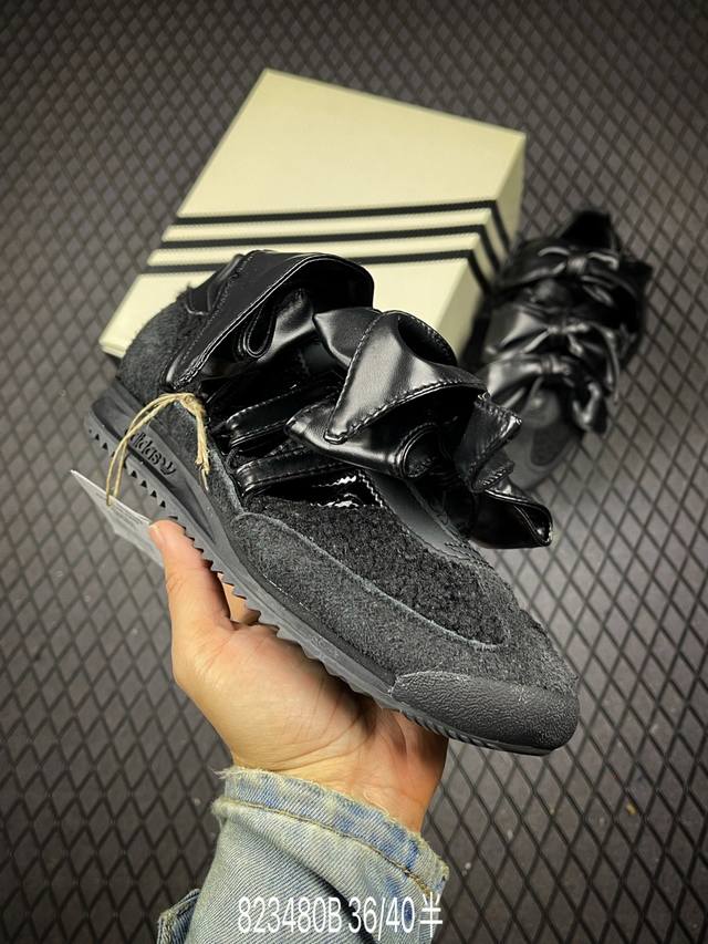 B 公司级Caroline Hu X Adidas Originals Sl 72 Og 舒适百搭 防滑耐磨 低帮 阿迪达斯板鞋 搭配大朵蝴蝶结 呈现风格极为有