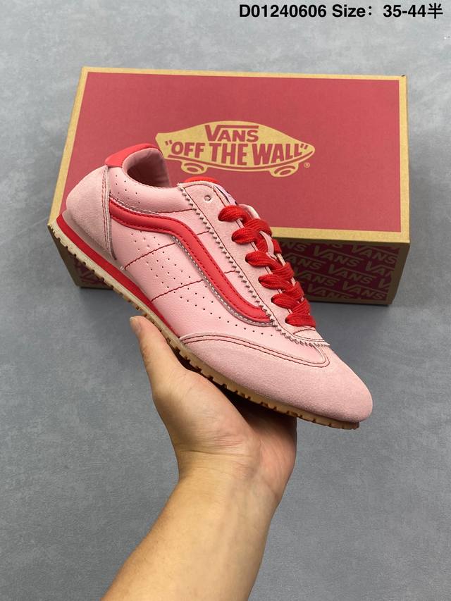 Vans Super Lowpro艺术家联盟新成员！ 全新Super Lowpro薄底鞋 元气明亮粉色，后跟手绘插画，鞋底宣言“I Love Simple Cu
