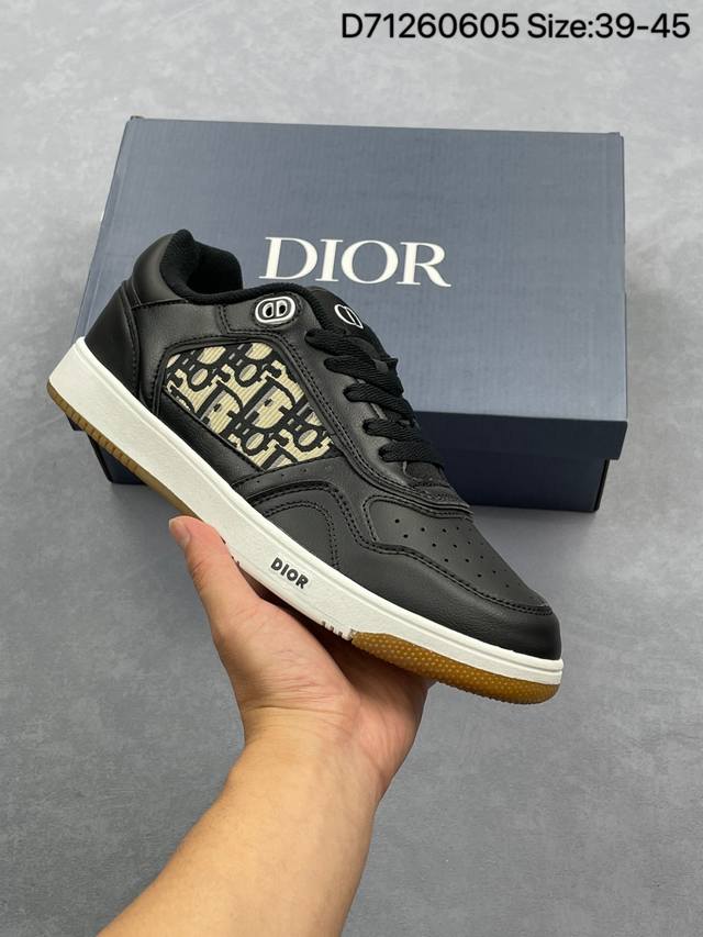高奢品牌-Dior迪奥 B28 Oblique Galaxy Low Top Sneakers B28低帮系列复古百搭运动休闲板鞋“浅灰黑夜蓝刺绣Cd重影” 尺