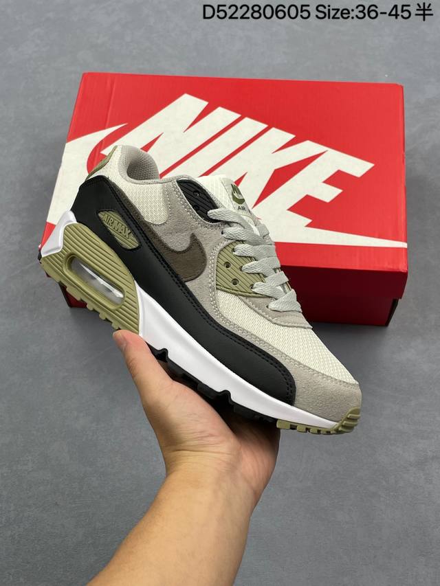 Nike Air Max 90 初代复古气垫百搭休闲运动慢跑鞋复古小气垫史上第一双可视气垫跑鞋 凭借着 Air Max 气垫带来的舒适脚感和鞋面面料上的不断精进