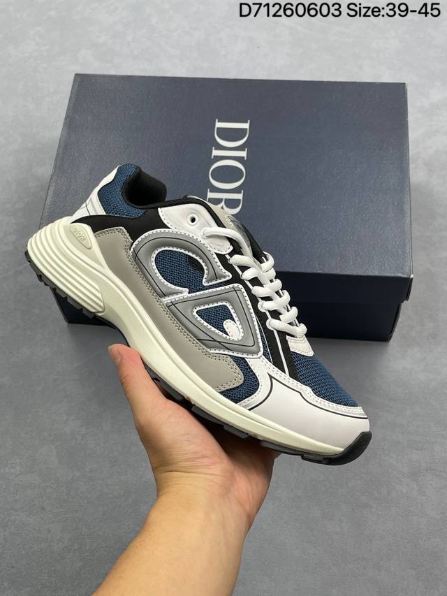 法国高奢时装品牌 迪奥 Dior B30 Low-Top Sneaker B30系列低帮经典老爹风系带复古休闲运动慢跑鞋 货号：3Sn279Zrb_H553 尺