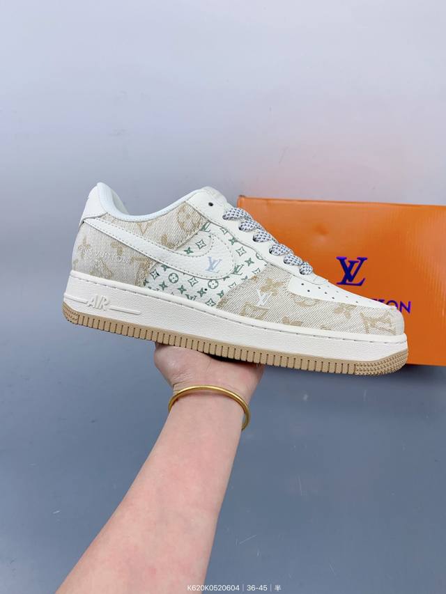 Lv X Nk Air Force 1'07 Low 空军一号低帮休闲板鞋 #定制皮料 原楦原纸板 纯正空军版型 高清洁度 内置全掌气垫 Size：如图 编码：
