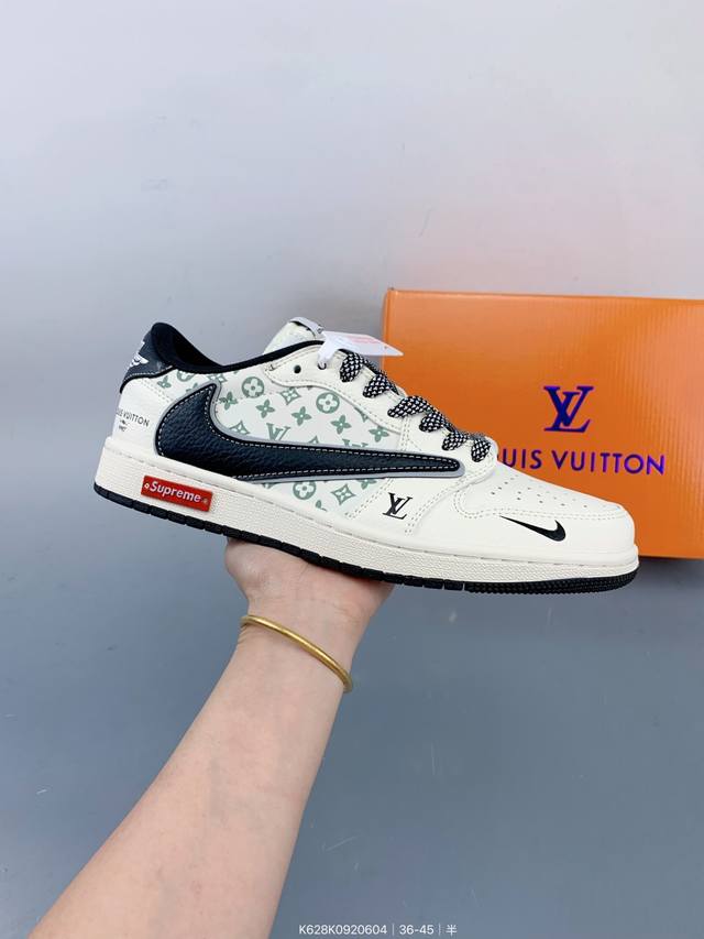 Travis Scott X Fragment Design X Jordan Air Jordan 1 Low Og Sp “Lvsupreme联名 金属黑勾