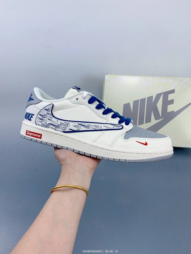 Travis Scott X Fragment Design X Jordan Air Jordan 1 Low Og Sp “Nike联名 多重勾” 多方联名