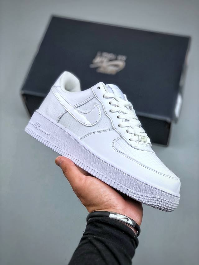 Nike Air Force 1 Low 全白纹理 空军一号低帮运动休闲板鞋 官方同步 原装级别 原楦头原纸板 打造纯正空军版型#专注外贸渠道 全掌内置蜂窝气垫