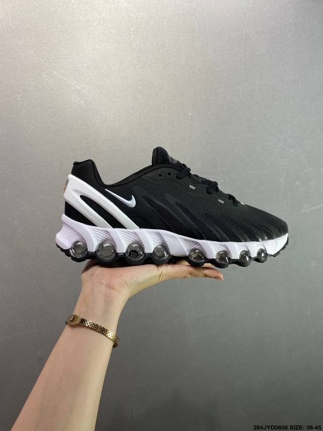 公司级Nike Air Max Dn8 全掌科技气垫 缓震运动跑鞋 Dn8的核心亮点在于其八腔气垫结构 根据不同部位设定的气压值专为行走设计 提供卓越的舒适感