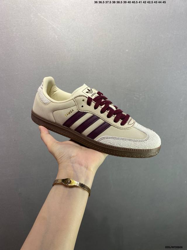 公司级阿迪达斯三叶草Adidas Originals Samba Og桑巴舞系列绅士德训足球风百搭低帮休闲运动板鞋 货号:Ig1987 尺码:36 36.5 3