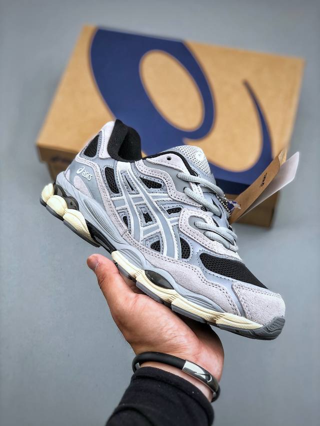 Asics Gel-Nyc 系列低帮复古休闲运动慢跑鞋“浅黑灰色”1203A383-004 尺码：36 37 37.5 38 39.5 40 40.5 41.5