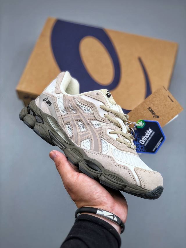 Asics Gel-Nyc 系列低帮复古休闲运动慢跑鞋“米白橄榄绿”1203A383-105 尺码：36 37 37.5 38 39.5 40 40.5 41.