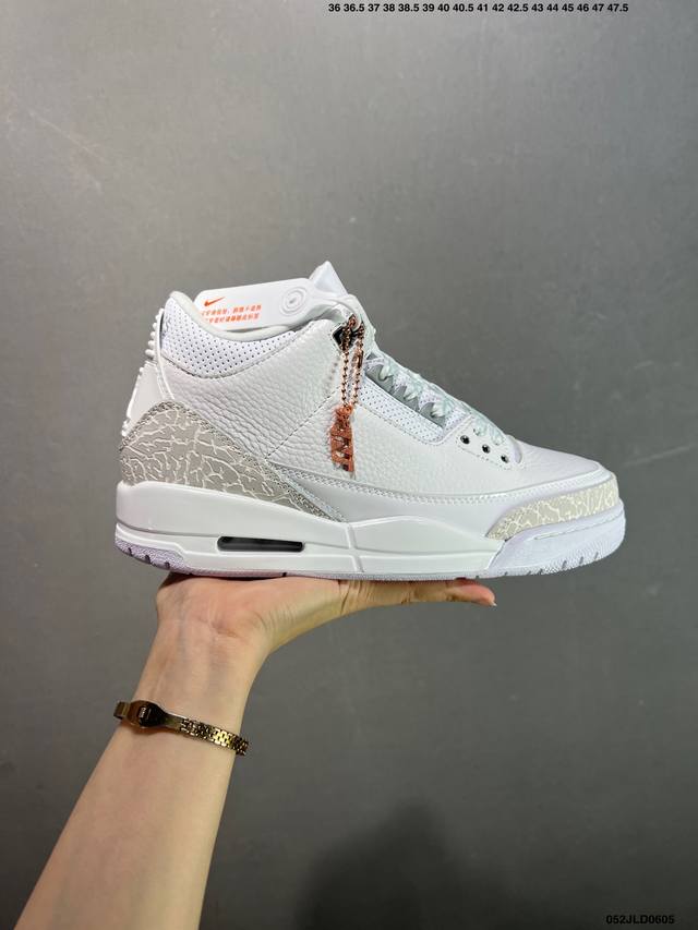 公司级Air Jordan 3 Retro Aj3 乔3 复古休闲运动文化篮球鞋。 首次使用经典传神Jump Man Logo 并创新使用后掌可视气垫。清爽有余