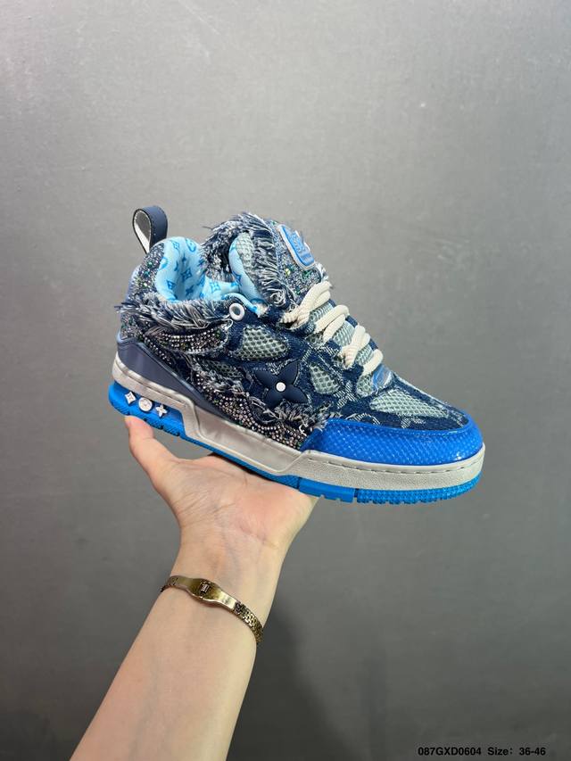 公司级路易威登 Louis Vuitton Lv路易威登板鞋 新款 Lv Trainer最新配色运动鞋 L家 篮球鞋风格运动鞋 该鞋由艺术总监 Virgil A