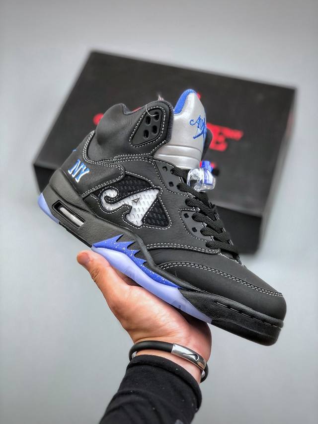 乔5Awake Ny X Air Jordan 5 “Black Racer Blue” 货号：Dv4982-004 乔5高帮黑蓝赛车 Awake Ny 与 J