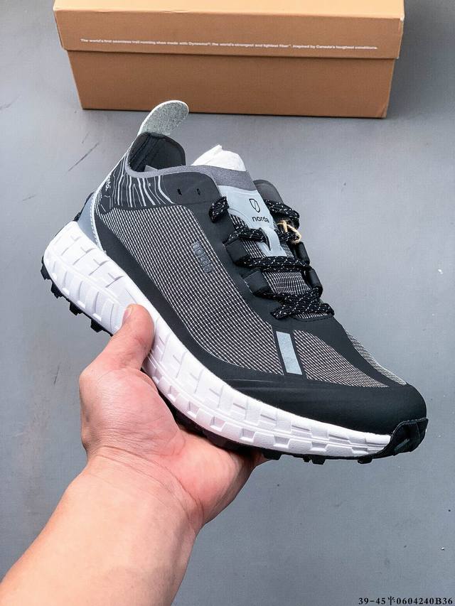 公司级！Norda 001 厚底系带耐磨 低帮 户外 越野登山功能鞋 舒适鞋面 具有很好的延展性 时尚质感鞋面 系带闭合方式 后跟采用柔软材质舒适贴合脚踝 06