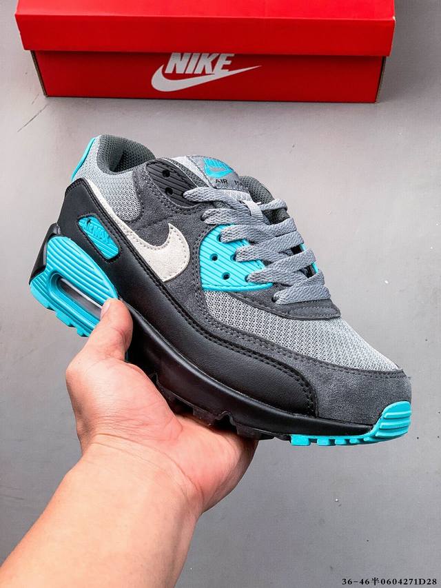 集图 公司级！耐克 Wmns Nike Air Max 90 Oreo 半掌气垫全皮复古运动休闲慢跑鞋 0604271D28