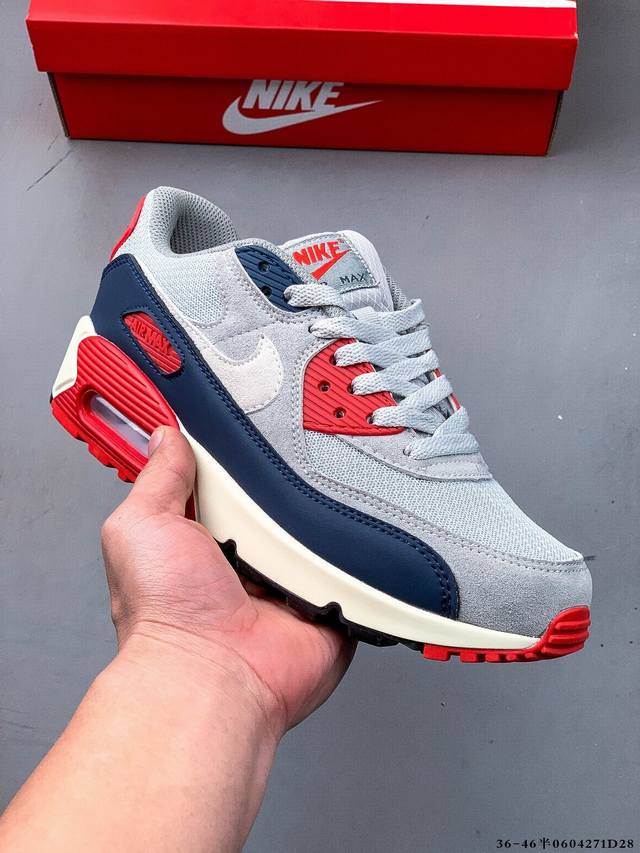 公司级！耐克 Wmns Nike Air Max 90 Oreo 半掌气垫全皮复古运动休闲慢跑鞋 0604271D28