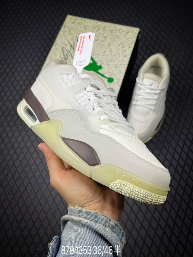 B 真标Nike Air Jordan 4 Rm 防滑 低帮 复古篮球鞋 货号:Ib8857-141 尺码:36 36.5 37.5 38 38.5 39 40
