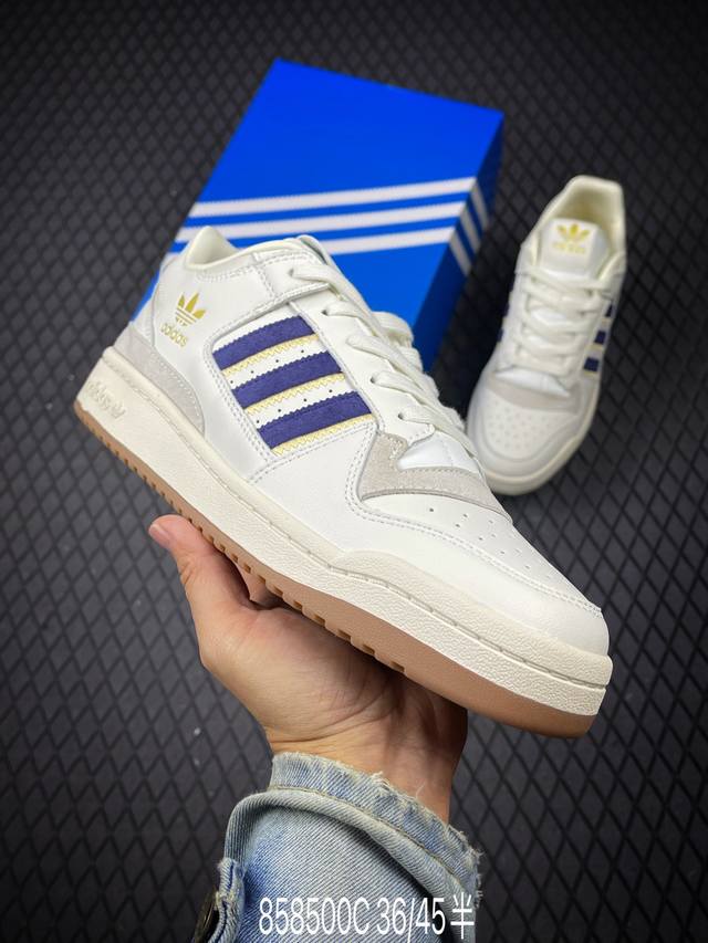 C 公司级Adidas Forum Low Cl三叶草低邦 经典魔术贴复古板鞋 男女潮流头层皮休闲鞋 原楦原数据开发 采用牛培皮革材质 全头层皮鞋面 原盒原标