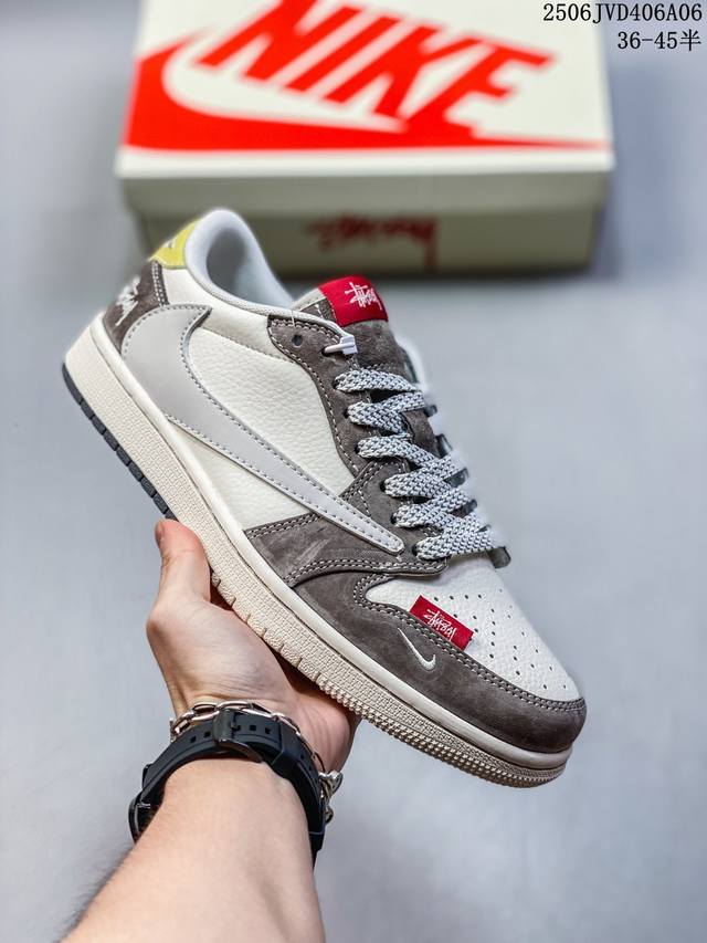 海外爆款限量发售！公司级 Travis Scott X Fragment Design X Jordan Air Jordan 1 Low Og Sp “斯图西