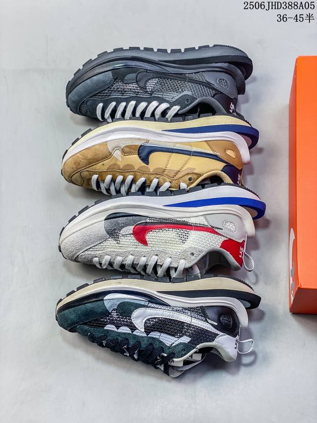 真标Nike Vaporwaffle Sacai 耐克华夫50周年系列华夫复古休闲运动慢跑鞋 鞋款由 Pegasus 与Vaporfly两款鞋型的设计元素共同构
