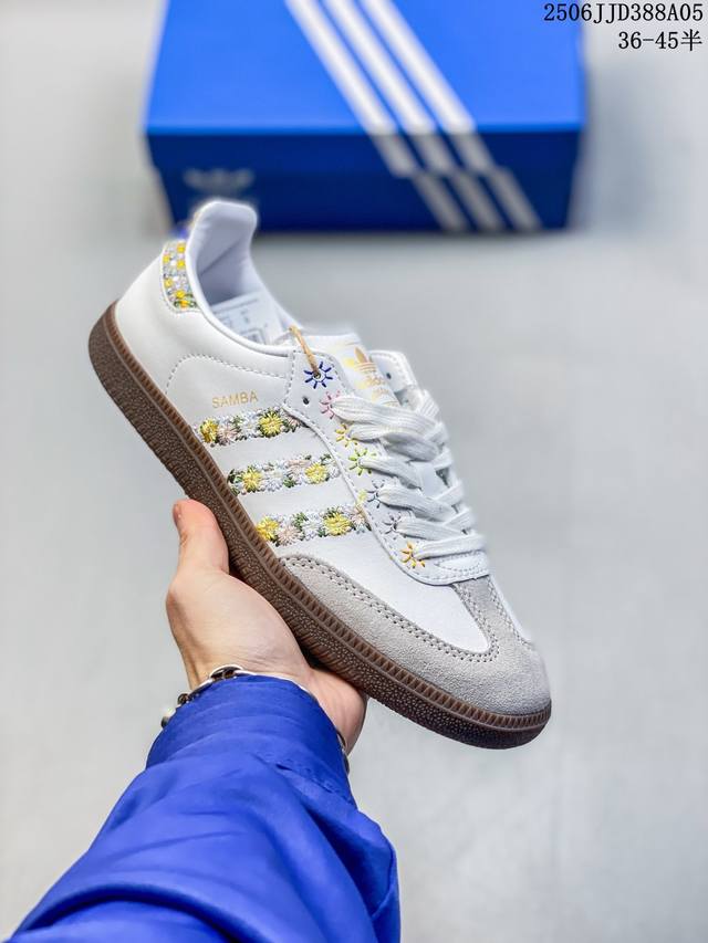 公司级Adidas Originals Samba 桑巴舞系列阿迪达斯 三叶草 绅士德训足球风百搭低帮休闲运动板鞋 货号:Hq5155 尺码:36 36.5 3