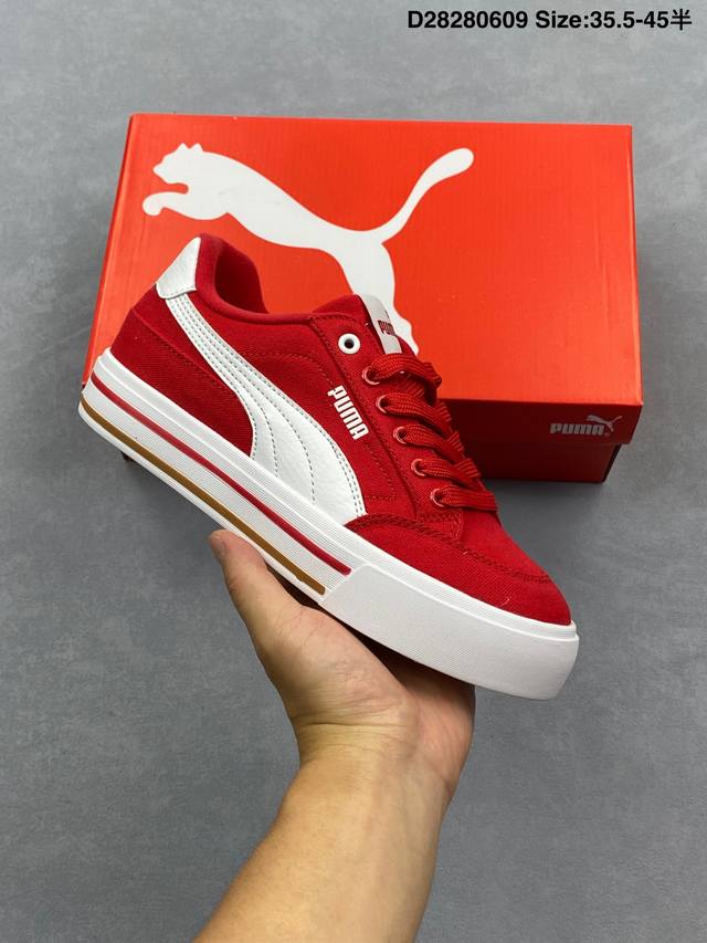 公司级Puma 彪马正品 Court Low男女运动板鞋 新款男女同款情侣复古休闲鞋。封口类型: 系带式 鞋跟类型: 无鞋跟 鞋面材质:帆布 外底:橡胶底 鞋头