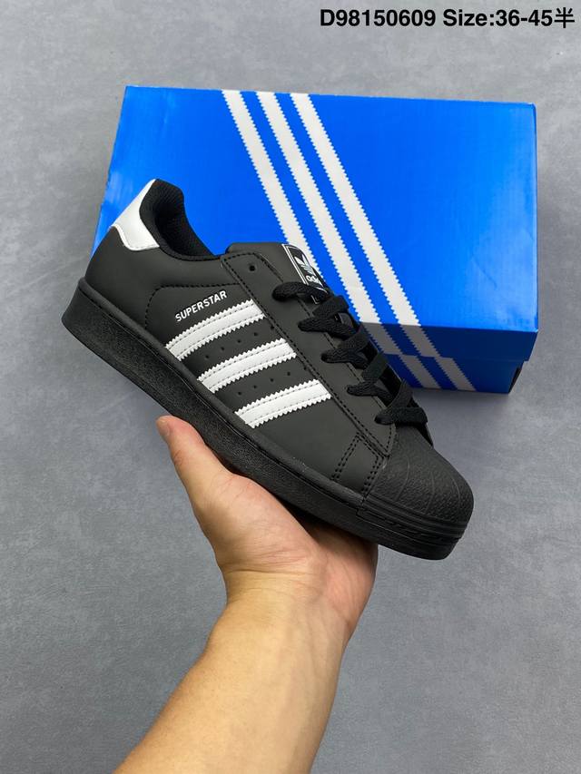 Adidas Superstar 阿迪达斯三叶草贝壳头板鞋 牛皮材质 真标带半码 Size:如图 D98150609