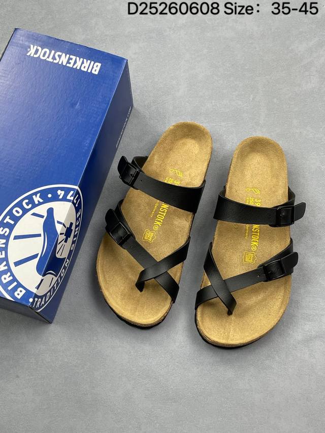 博肯 Birkenstock 人字拖鞋 广东原产#德国百年知名鞋履品牌 博肯Birkenstock 勃肯人字拖鞋#采用质地柔软牛皮绒面材质#中底搭载缓震软木橡胶