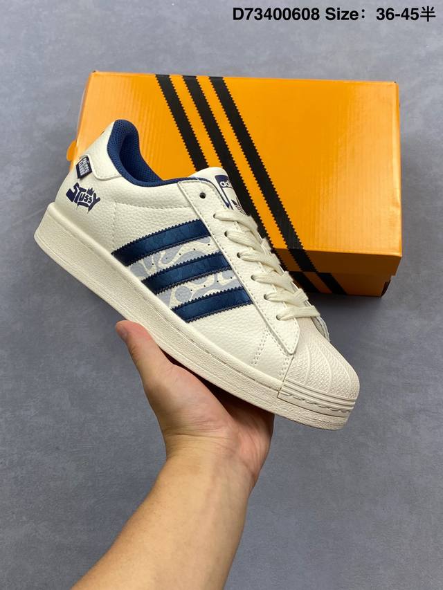 阿迪达斯Adidas三叶草 Originals Superstar贝壳头’Diy’系列低帮经典百搭休闲运动板鞋 原装头层材料 用料绝不含糊 独家版型蒸餾加工帶來