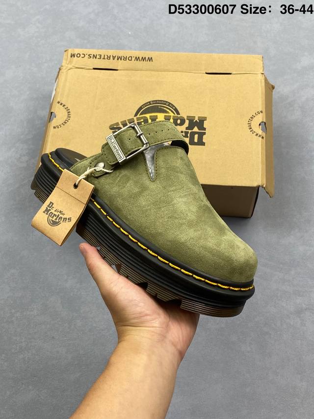 Dr.Martens马丁 舒适时尚包头拖鞋 男女同款 绿色 货号：R1182 2 尺码：36-44 编码：D53300607