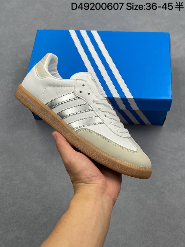 阿迪达斯Adidas三叶草 Originals Samba Vegan Og桑巴舞系列绅士德训足球百搭皮革板鞋！ 货号：Ji2725 尺码：36-45带半码 编