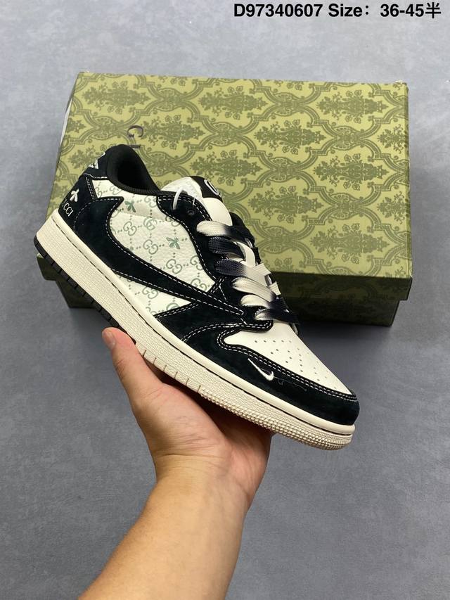 Aj1倒勾Travis Scott X Air Jordan 1 ” Reverse Mocha “ Aj1乔1 Ts 闪电 联名倒钩 低帮文化篮球鞋 完美品质