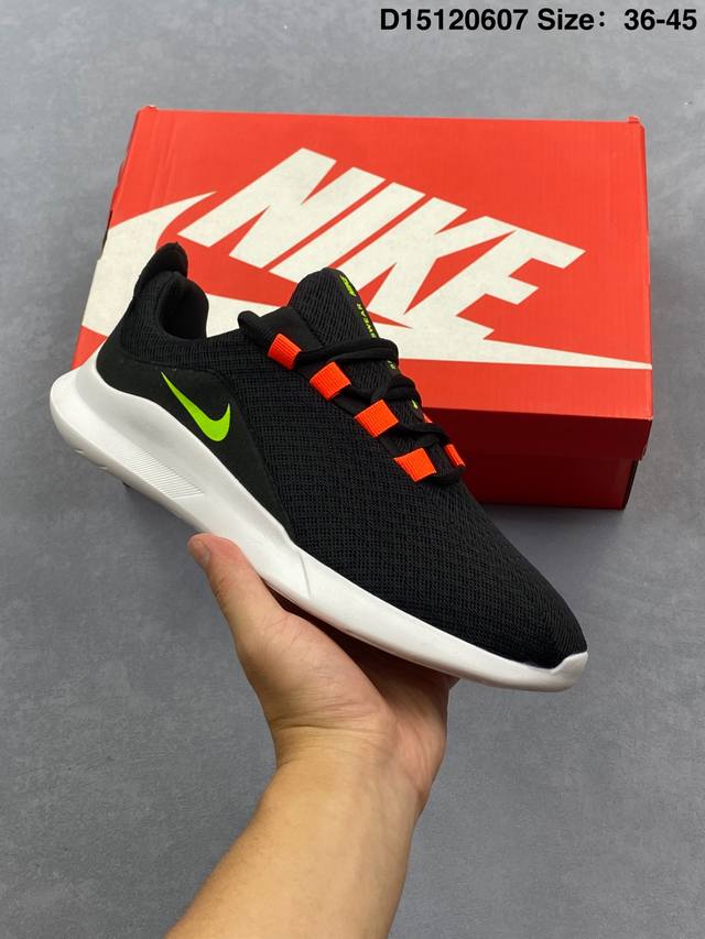 Nike Viale 耐克网面轻便舒适透气运动休闲跑步鞋。设计灵感源自马拉松跑步鞋，带来格外轻盈的脚感，以现代手法诠释快速理念。轻盈网眼鞋面结合合成材质翻毛皮，