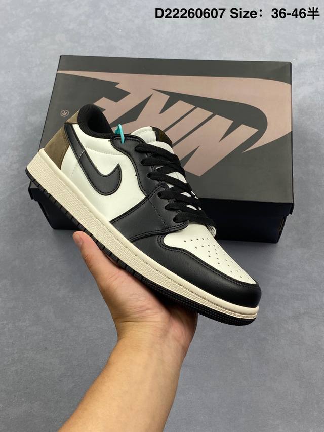Air Jordan 1 Low Aj1 乔丹 黑摩卡低帮帮篮球鞋 货号：Cz0790-102 尺码：如图 D22260607