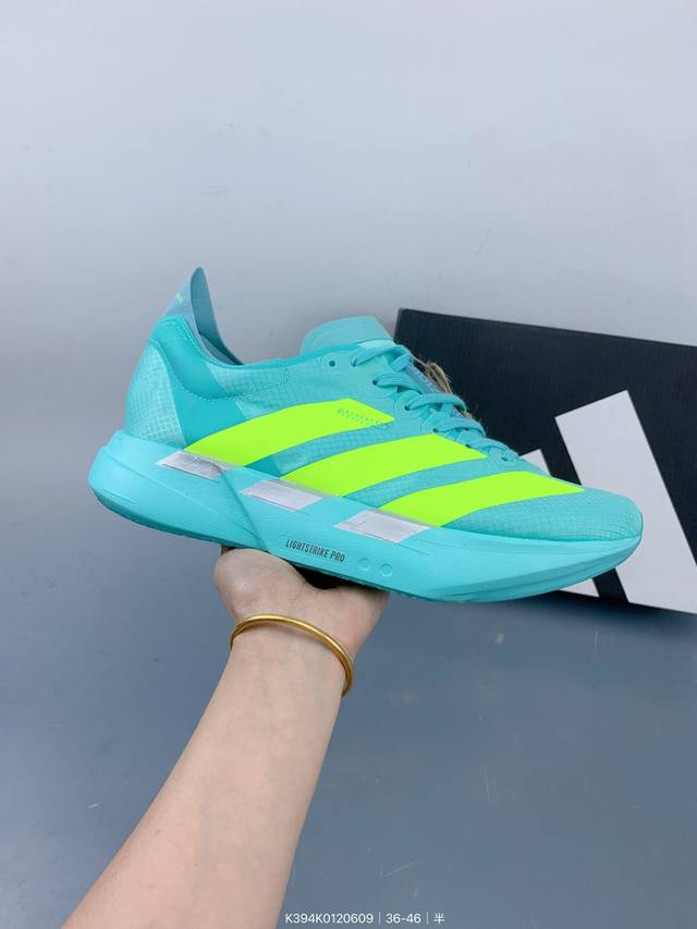 公司级 阿迪达斯 Adidas Adizero Adios Pro 4 舒适防滑耐磨 低帮 休闲跑步鞋 男女款厚度增高老爹鞋 Size：如图 编码：K394K0
