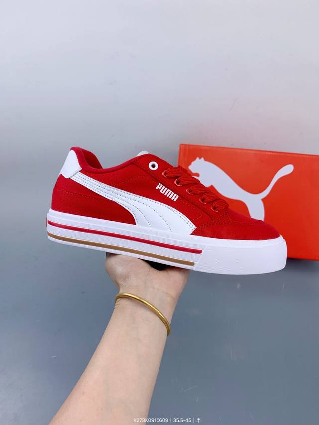 彪马Puma Court 2025年新款厚底增高运动休闲板鞋 复古经典板鞋 Size：如图 编码：K278K0910609