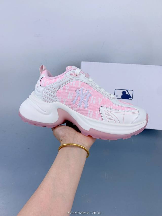 Korea韩国Ss19限定发售Ny美国榄球洋基队限定 X Mlb Big Ball Chunky A Running厚底老爹厚底休闲运动慢跑鞋 Size：如图