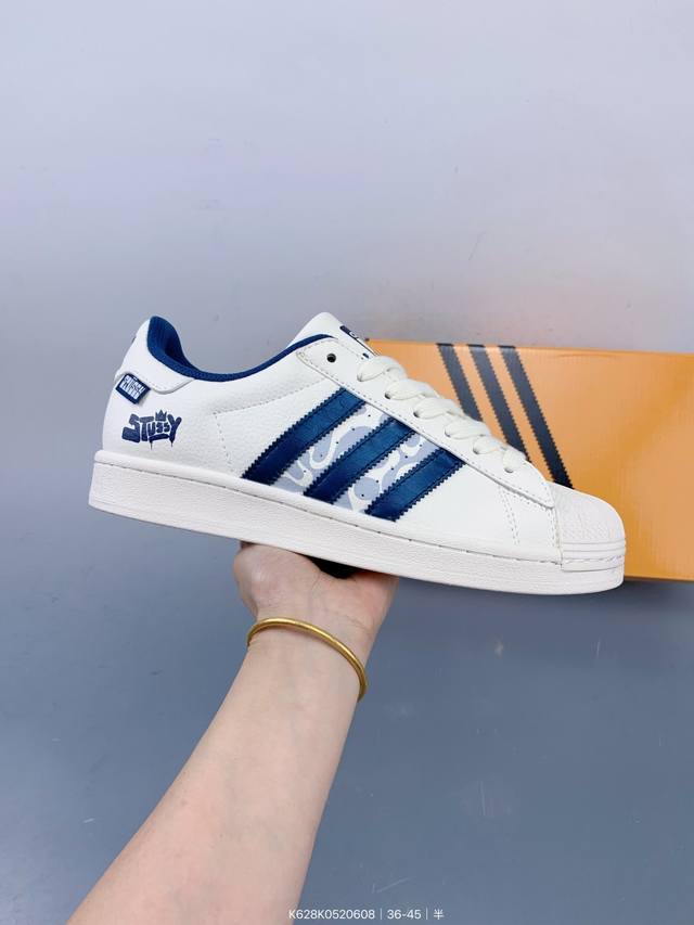 高端定制 阿迪达斯Adidas三叶草&Gucci Originals Superstar贝壳头系列 低帮经典百搭休闲运动板鞋原装头层材料 用料绝不含糊 独家版型