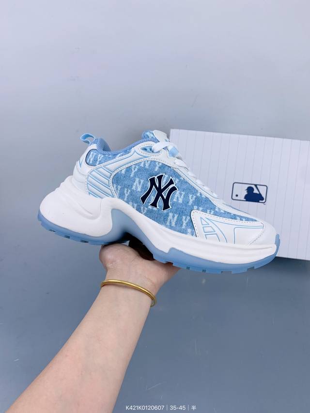 Korea韩国Ss19限定发售Ny美国榄球洋基队限定 X Mlb Big Ball Chunky A Running厚底老爹厚底休闲运动慢跑鞋 Size：如图