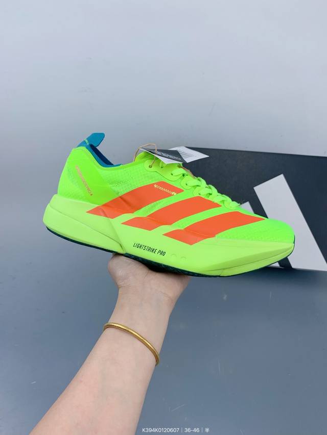公司级 阿迪达斯 Adidas Adizero Adios Pro 4 舒适防滑耐磨 低帮 休闲跑步鞋 男女款厚度增高老爹鞋 Size：如图 编码：K394K0