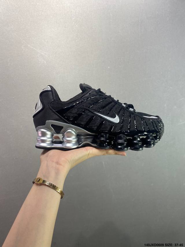 绝佳减震性能 复古大军老将出征，经典全掌大气柱Nike Shox Tl Metallic Silver 13柱复古前卫悬架气柱慢跑鞋 官方货号：Av3595-0