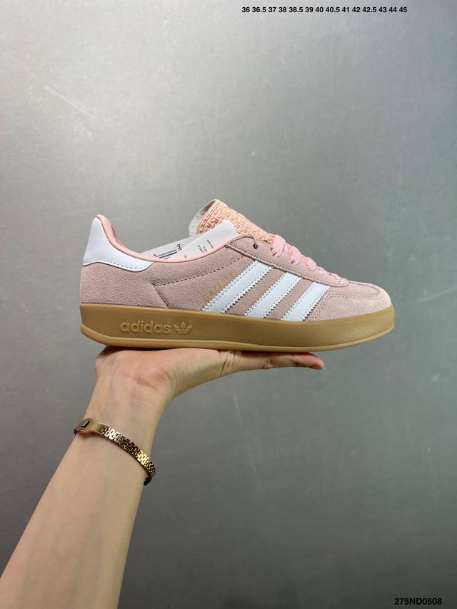特价Ad Original Gazelle Indoor Trainers 瞪羚室内鞋系列低帮复古百搭休闲运动德训风板鞋 Ih5483 独家前帮工艺加持 全套原