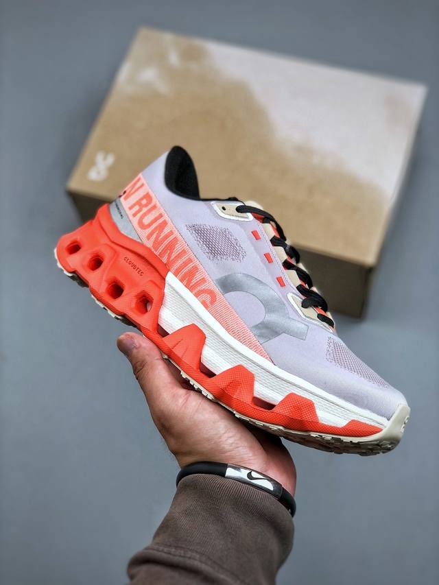 On Running Cloudmonster Hyper Silver Iron 克劳德怪兽超级系列低帮厚底轻量舒适多功能休闲运动慢跑鞋“网织灰橙”3Me10