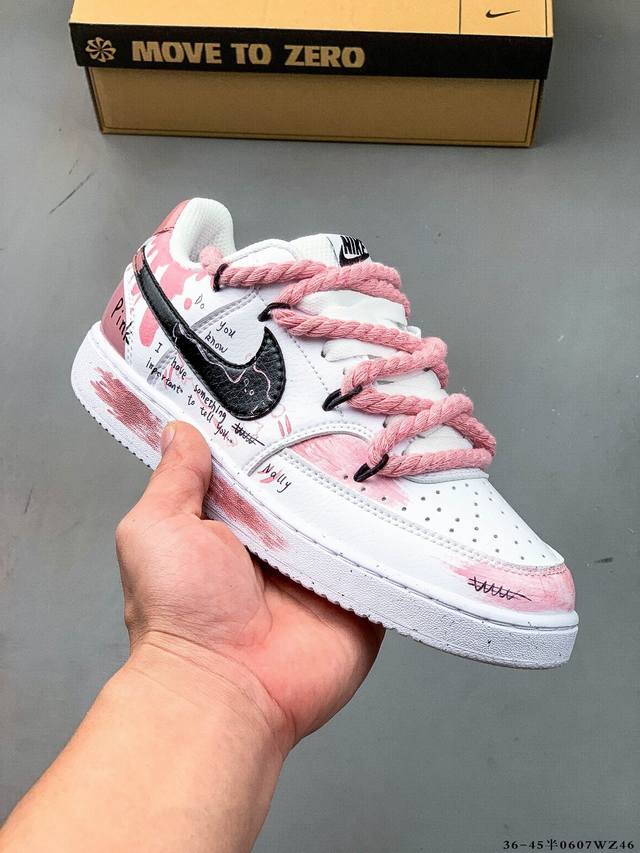 Nike Court Vision Low 休闲运动板鞋 纯原版本 低帮百搭透气休闲运动板鞋，经典耐用的设计，兼顾舒适脚感和出众风范，演绎匠心之作。结构性的支撑