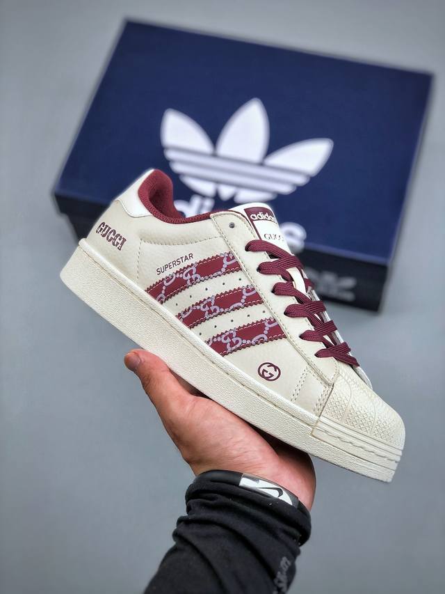 Adidas Originals Superstar Gucci联名款 经典贝壳头官网同步 实拍首发渠道正品订单 诠释市场最高工艺水平区别市面普通真标版本，进出