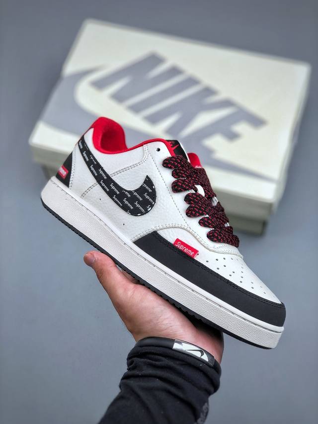 Nike Court Vision Low Sup联名低帮百搭透气休闲运动板鞋 . 原数据独家私模大底 纯正版型 清洁度完美 柔软皮革货号：Fd5188 132