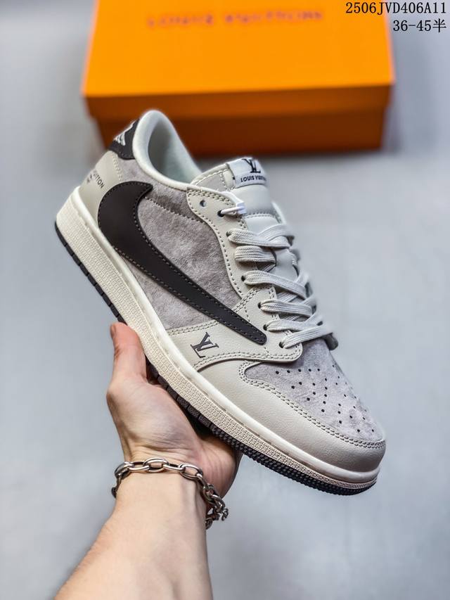 海外爆款限量发售！公司级 Travis Scott X Fragment Design X Jordan Air Jordan 1 Low Og Sp Lv联名