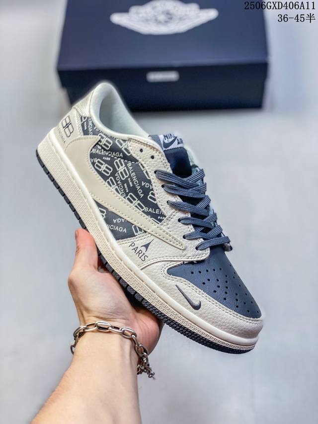 海外爆款限量发售！Travis Scott X Fragment Design X Jordan Air Jordan 1 Low Og Sp “巴黎世家联名